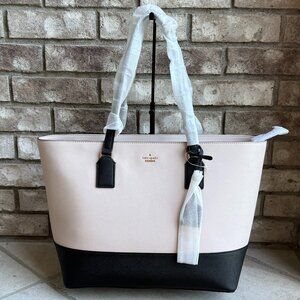 KATE SPADE CAMERON STREET MEDIUM HARMONY TOTE HUSK BLACK WOMEN'S BAG WORK TRAVEL